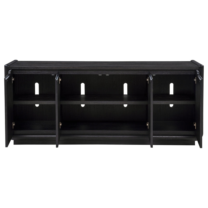 Leandro 72-inch 4-door TV Stand Media Console Burnished Black
