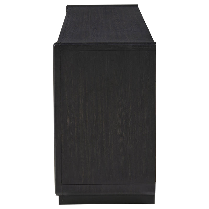 Leandro 72-inch 4-door TV Stand Media Console Burnished Black