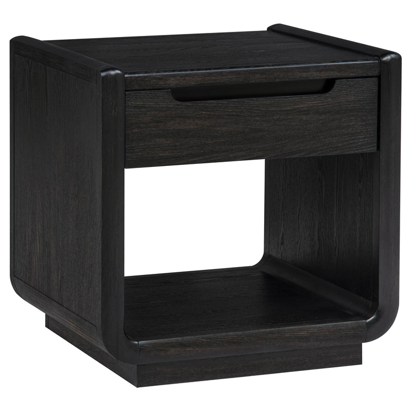 Leandro 1-drawer Wood Occasional Side End Table Burnished Black