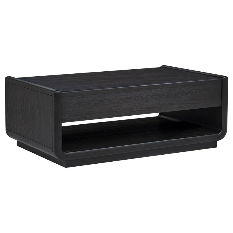 Leandro 2-drawer Wood Cocktail Coffee Table Burnished Black