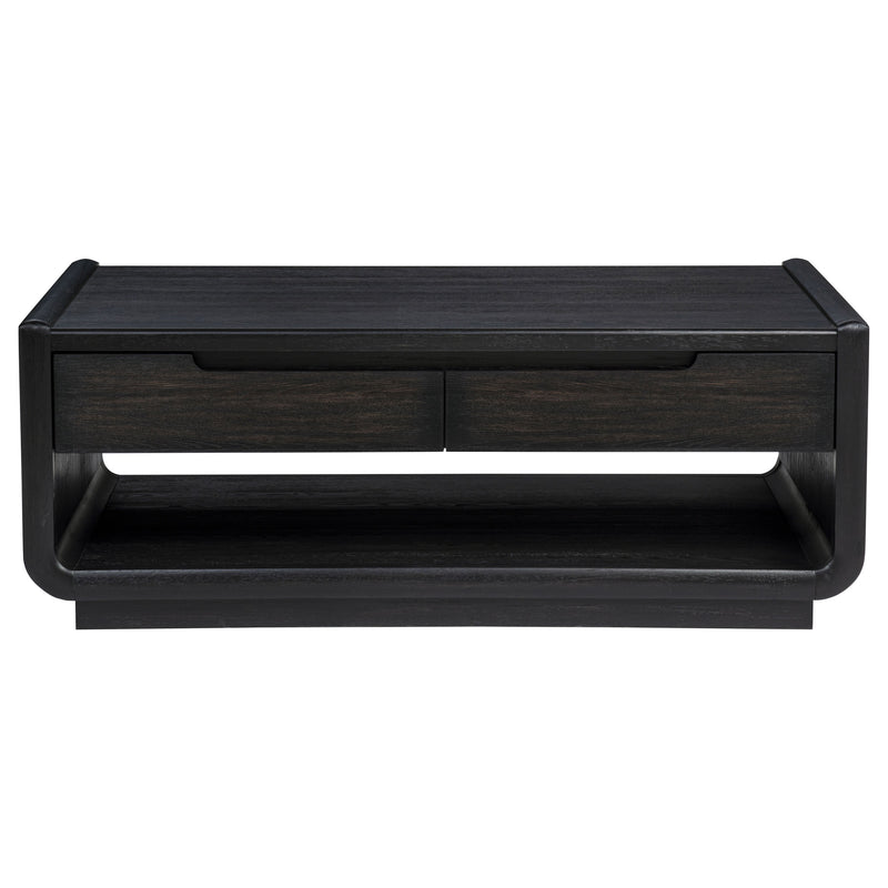 Leandro 2-piece Wood Coffee and End Table Set Burnished Black