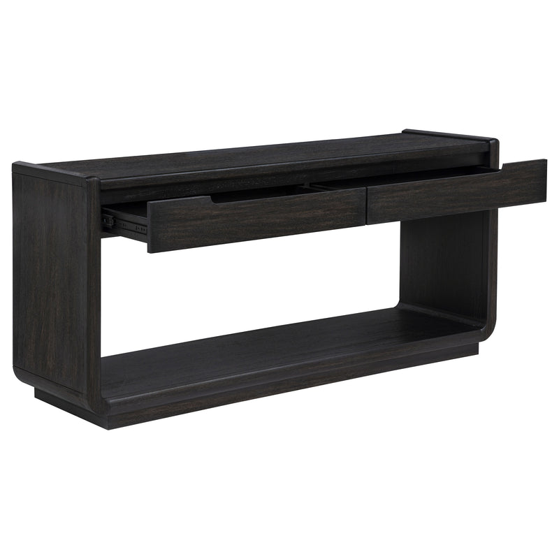 Leandro 2-drawer Entryway Sofa Console Table Burnished Black