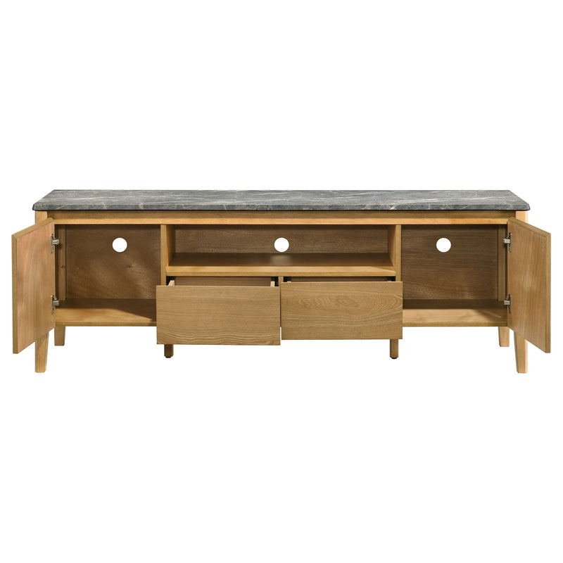 Bradley 63-inch 2-Door SmartTop™ TV Stand Grey and Natural