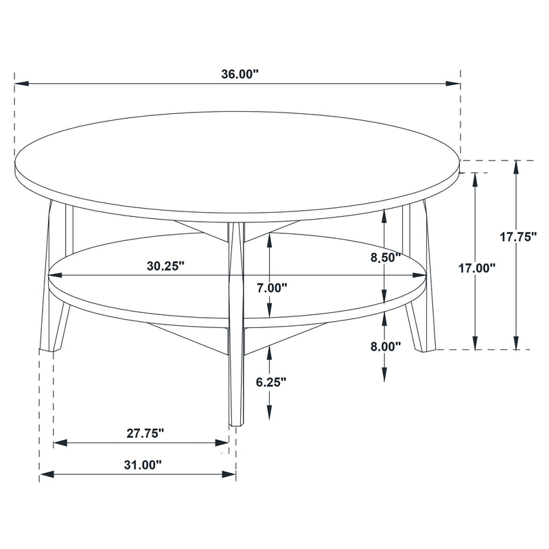 Bradley 2-Piece Round SmartTop™ Coffee Table Set Grey and Natural