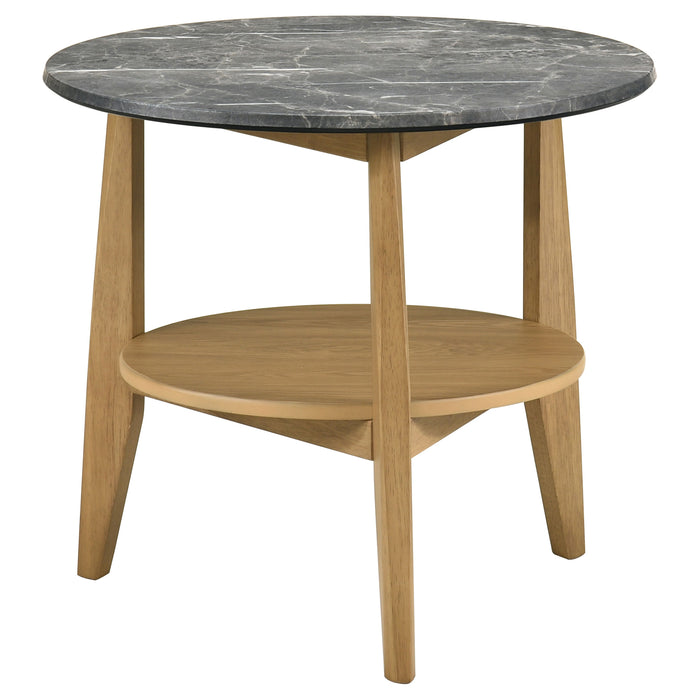Bradley 3-Piece Round SmartTop Coffee Table Set Grey and Natural