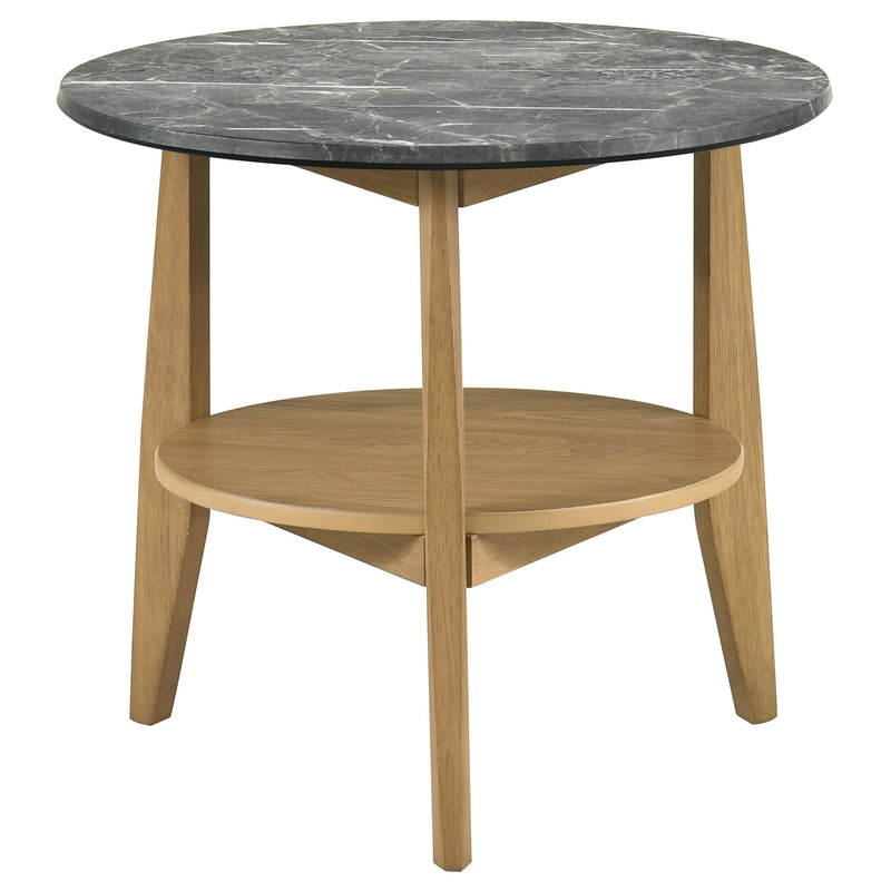 Bradley 3-Piece Round SmartTop™ Coffee Table Set Grey and Natural