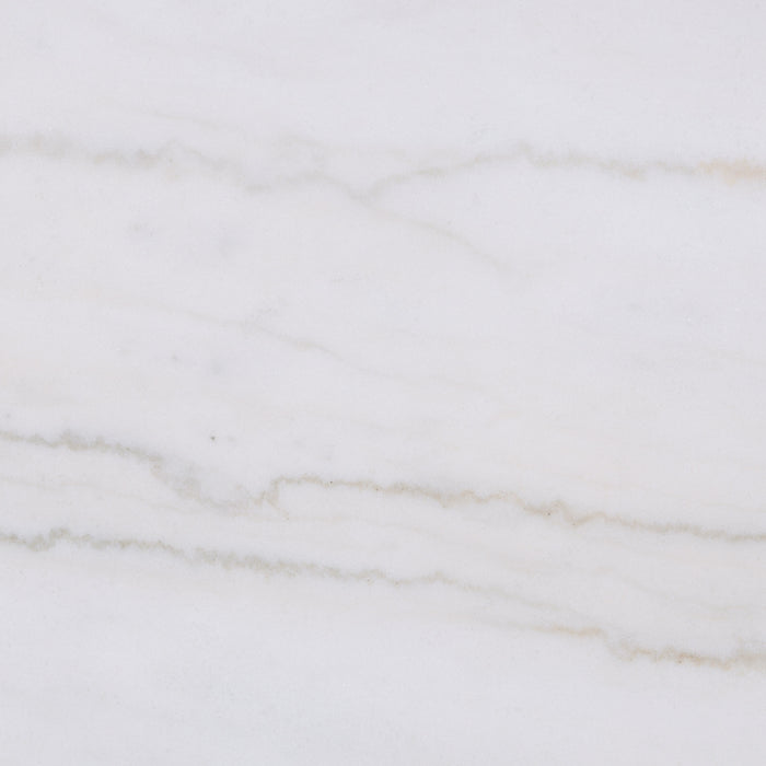 Jason Round White Marble Top Side End Table Greige