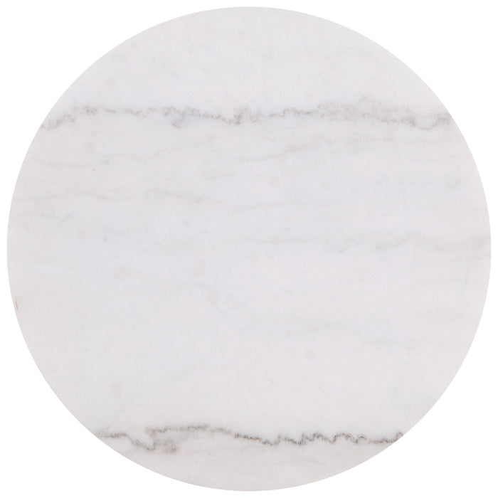 Jason 2-piece Round White Marble Coffee Table Set Greige