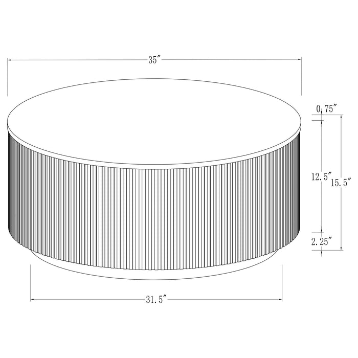 Jason 2-piece Round White Marble Coffee Table Set Greige