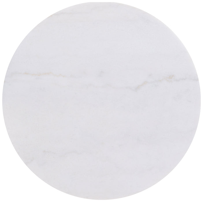 Jason 3-piece Round White Marble Coffee Table Set Honey Brown