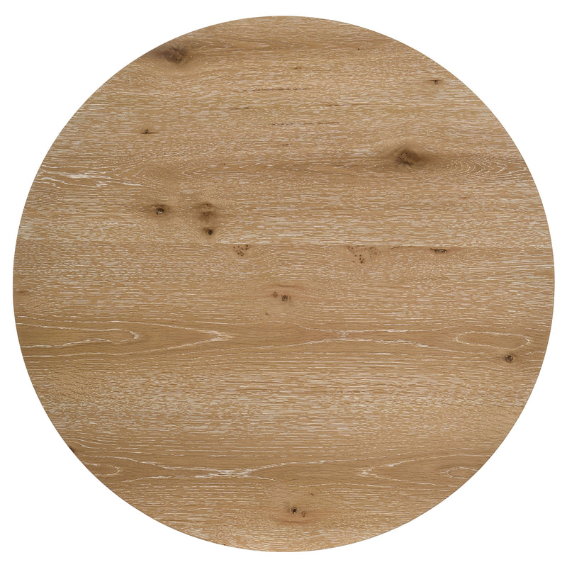 Kessler Round Sculptural Wood Coffee Table Light Oak