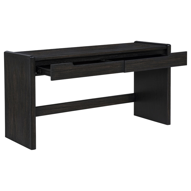 Leandro 2-drawer Home Office Writing Desk Burnished Black