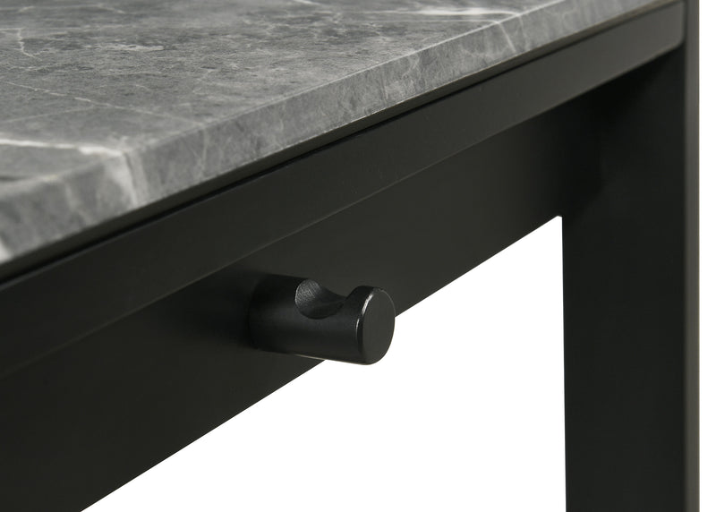 Besler 47-inch SmartTop Writing Desk with Shelf Grey Stone and Black