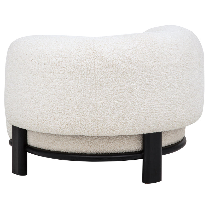 Lawler Upholstered Barrel Back Accent Chair Ivory and Black