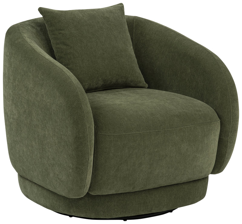 Arnaud Chenille Upholstered Swivel Accent Chair Green