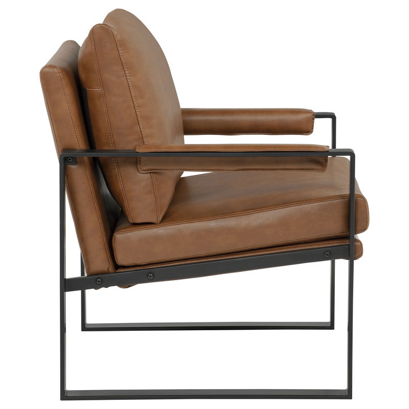 Rosalind Upholstered Track Arm Accent Chair Brown