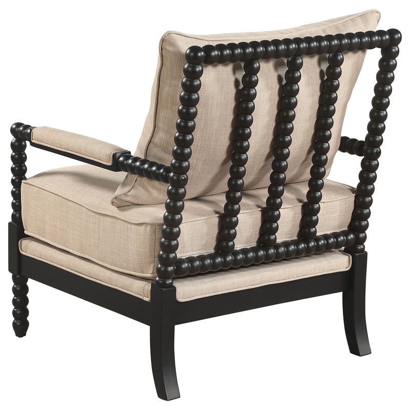 Blanchett Upholstered Bobbin Accent Chair Beige and Black
