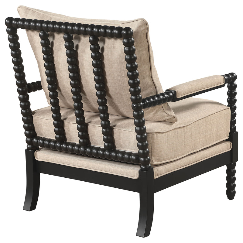 Blanchett Upholstered Bobbin Accent Chair Beige and Black