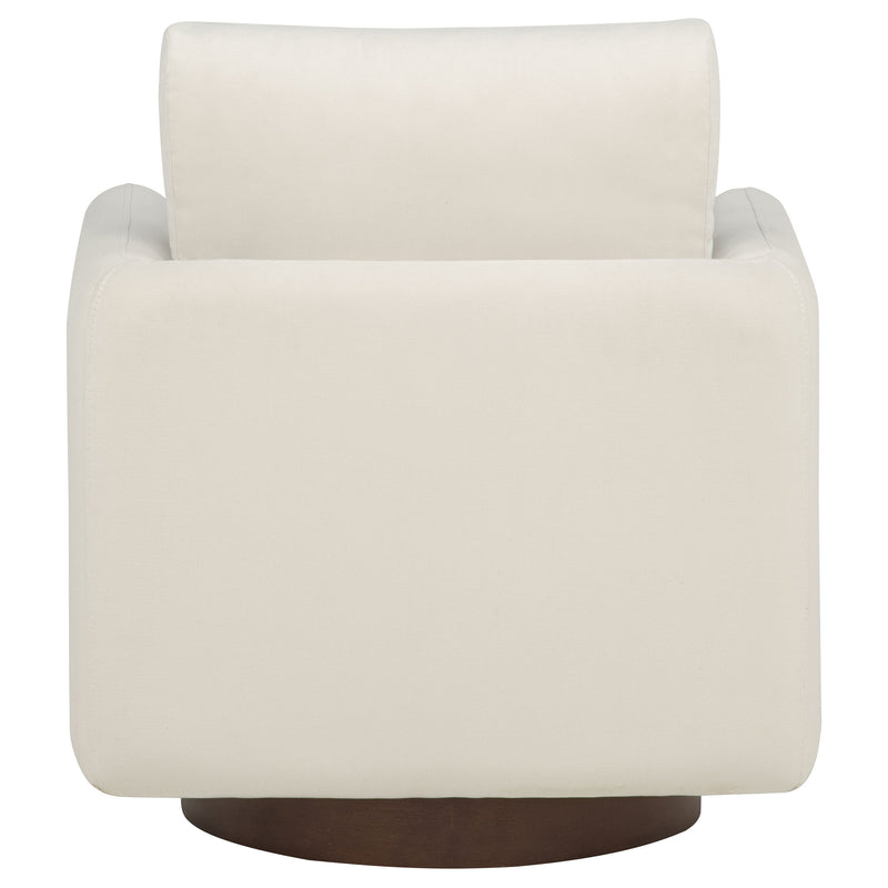 Iris Fabric Upholstered Swivel Accent Chair Ivory