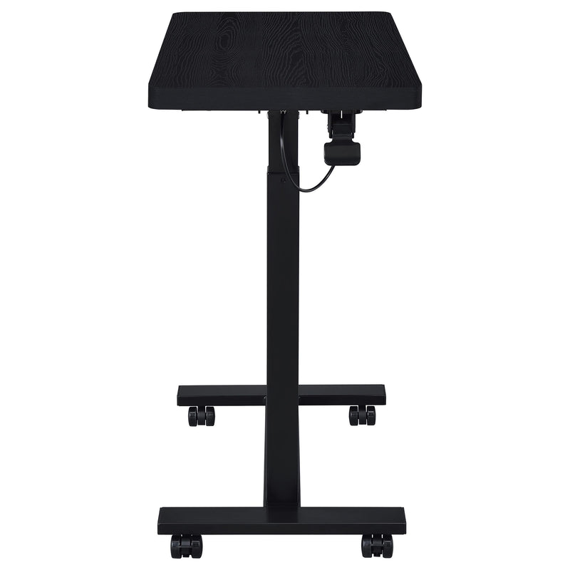 Westpark Pneumatic Adjustable C-Shape Side Table with Casters Black