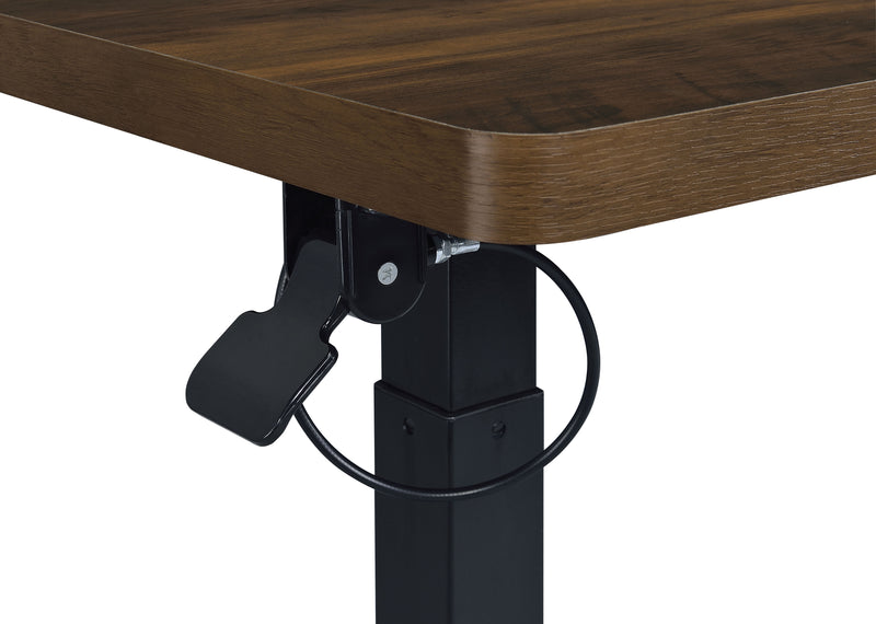 Westpark Pneumatic Adjustable C-Shape Side Table with Casters Dark Pine