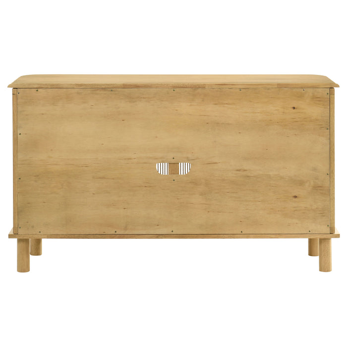 Ervine 3-Door Rope Panel Sideboard Accent Storage Cabinet Natural