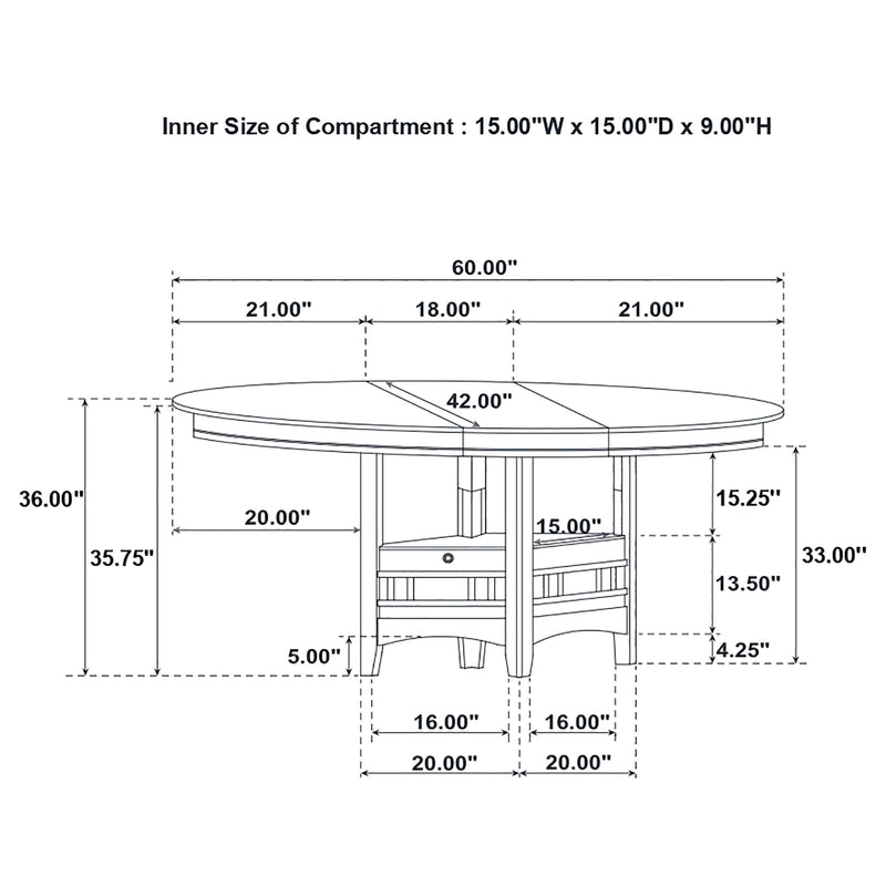 Lavon 5-piece Oval Counter Height Extension Dining Set Light Oak