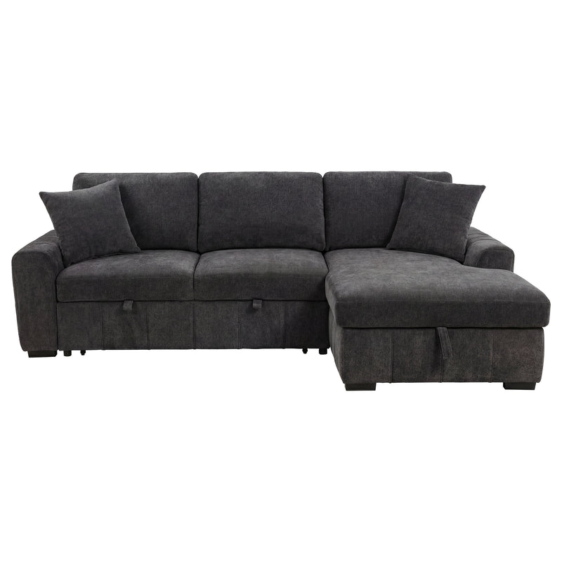 Pastrana Upholstered Sleeper Sectional Sofa RAF Chaise Grey