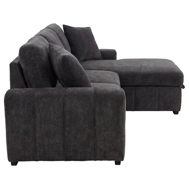 Pastrana Upholstered Sleeper Sectional Sofa RAF Chaise Grey
