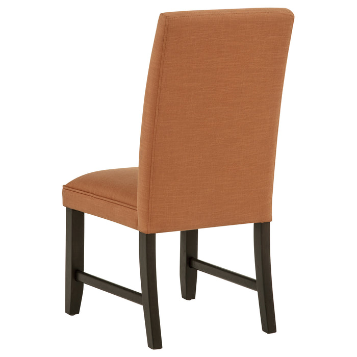 Berning Fabric Upholstered Parson Side Chair Salmon Orange (Set of 2)