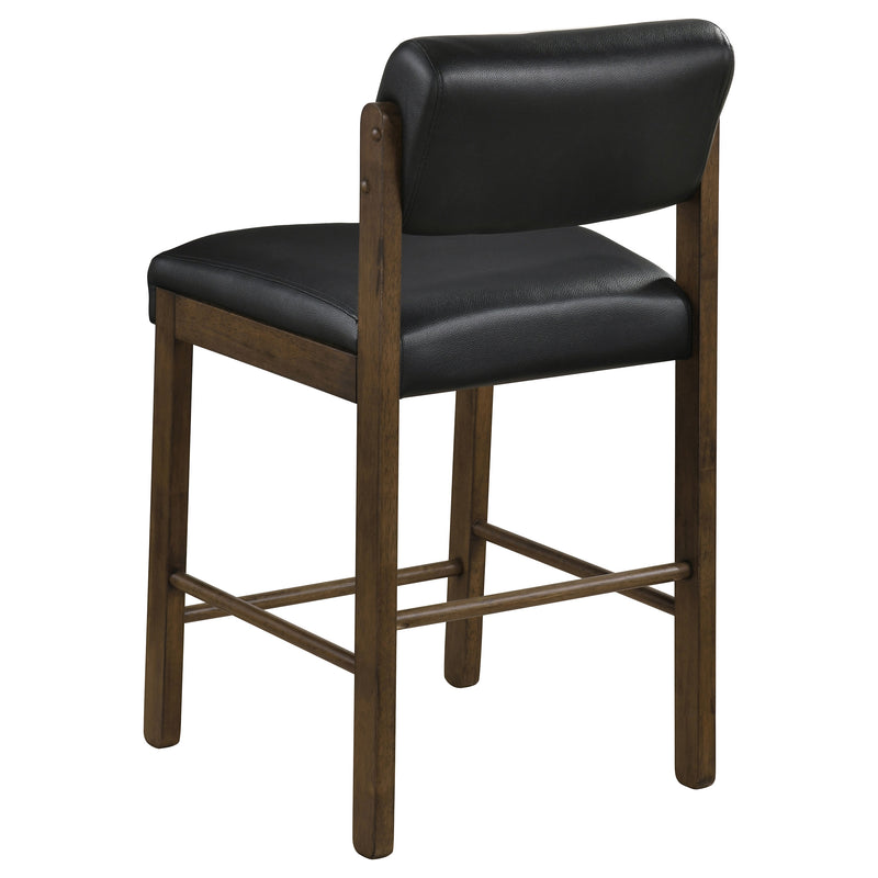 Kehoe Upholstered Counter Height Chair Black and Walnut (Set of 2)