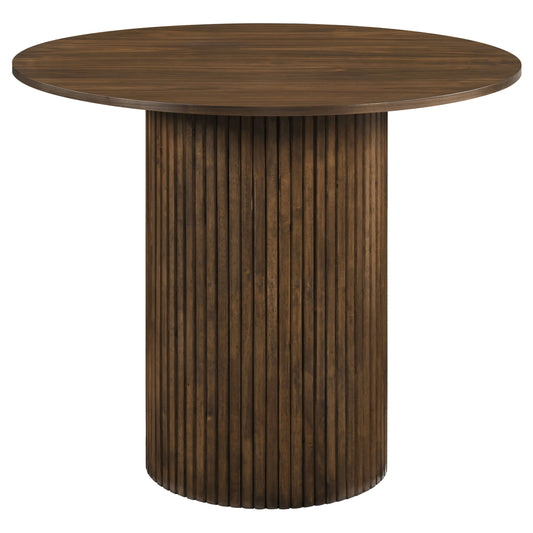 Hamlyn 5-piece Round Wood Counter Height Dining Set Grey and Walnut