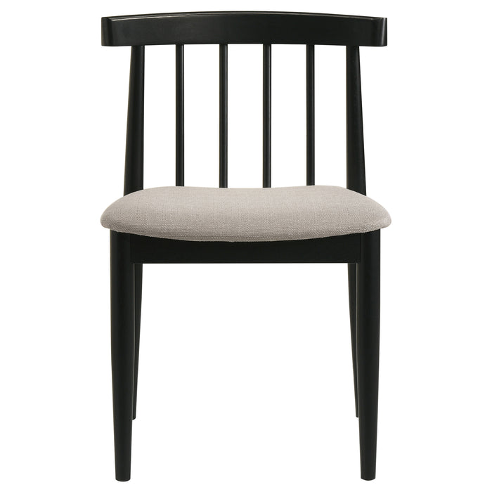 Cullen Dining Side Chair Upholstered Seat Black (Set of 2)