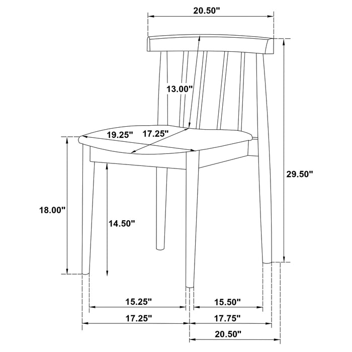 Cullen Dining Side Chair Upholstered Seat Black (Set of 2)