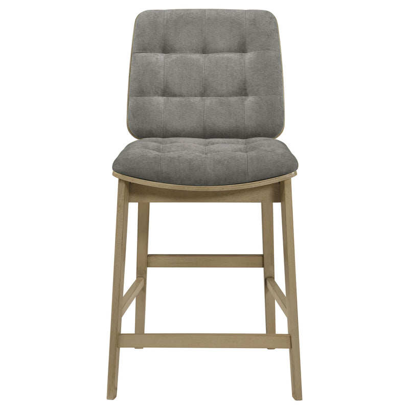 Redbridge Upholstered Counter Chair Grey and Natural Oak (Set of 2)