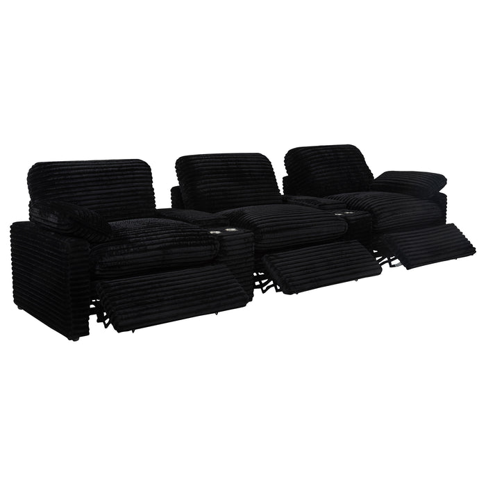 Collins 5-Piece Power Reclining Home Theater Seating Black