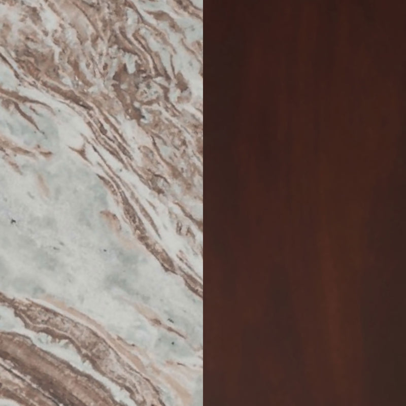 Jenna 35-inch Round Marble Top Cocktail Coffee Table Brown