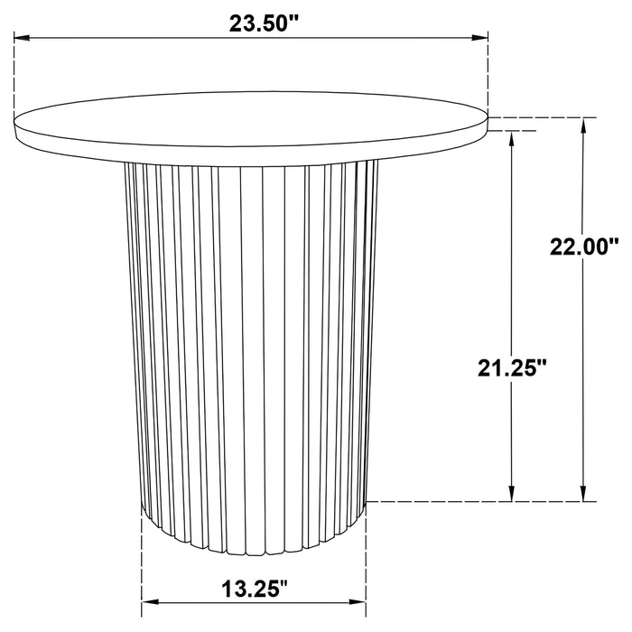 Hamlyn Round Fluted Occasional Side End Table Black
