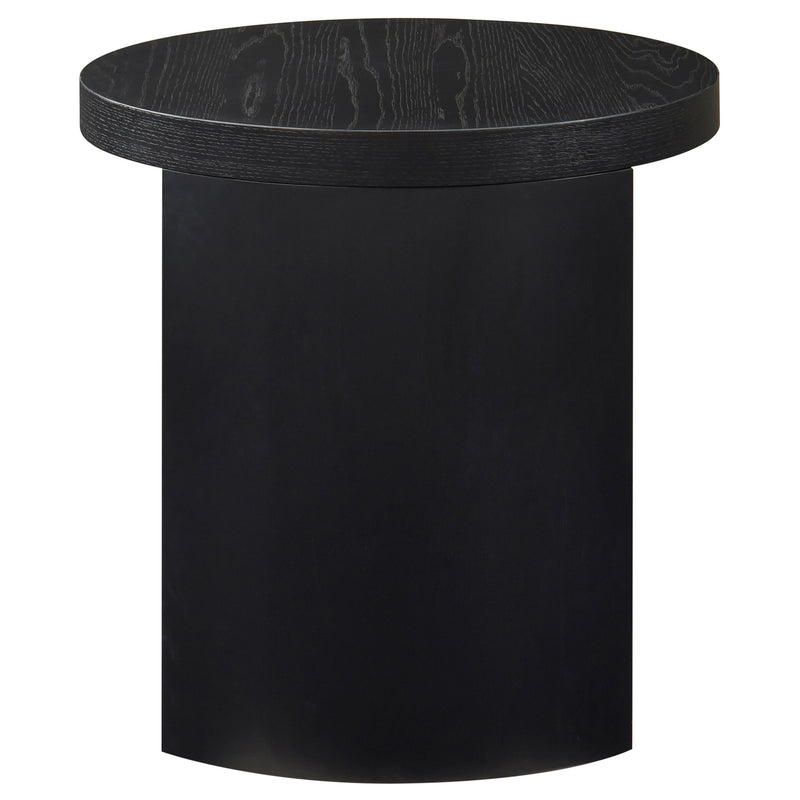 Sweeney 24-inch Round Wood Occasional Side End Table Black