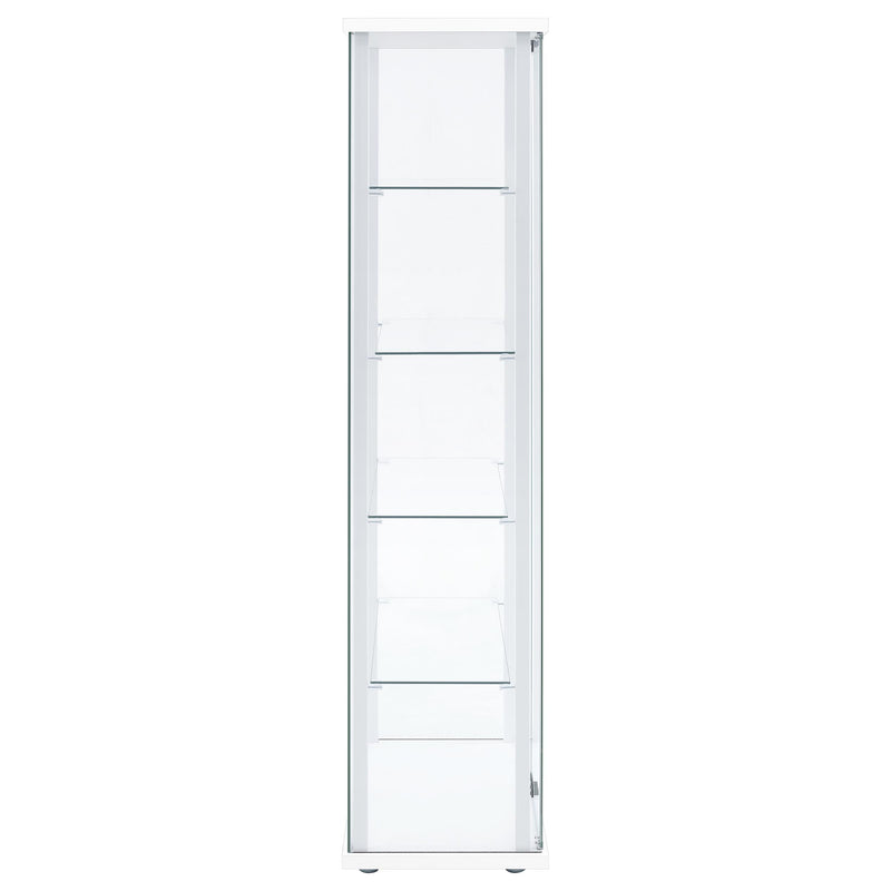 Delphinium 4-Shelf Clear Glass Curio Display Cabinet White