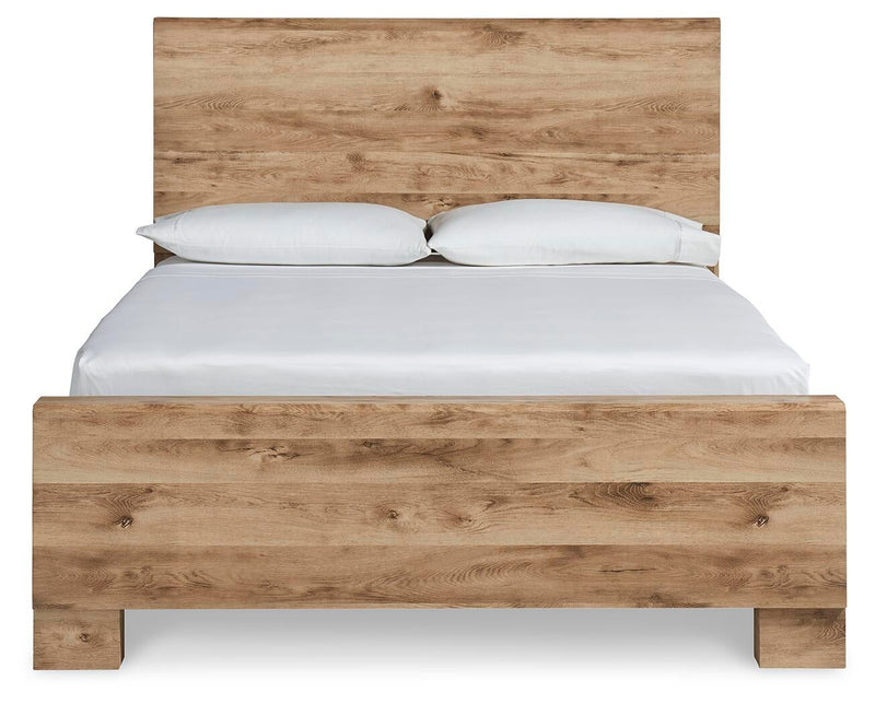 Hyanna King Panel Bed, Dresser, Mirror and Nightstand