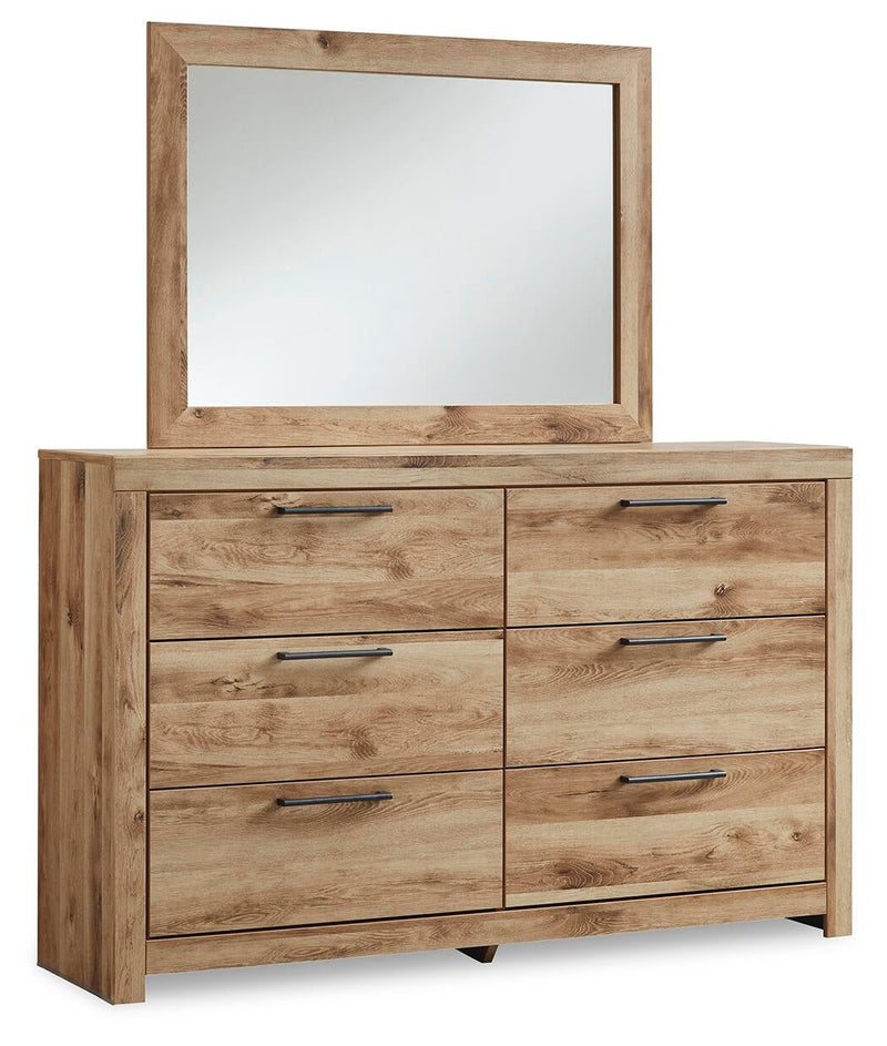 Hyanna Queen Panel Bed with 2 Side Storage, Dresser, Mirror and Nightstand