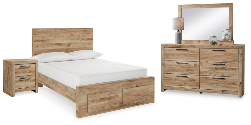 Hyanna Full Panel Storage Bed, Dresser, Mirror and Nightstand