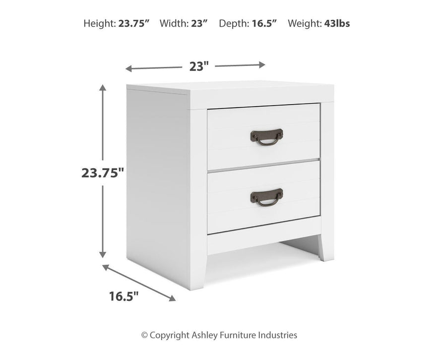 Binterglen Twin Panel Bed with Mirrored Dresser and Nightstand