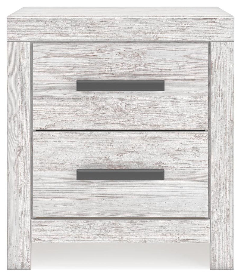 Cayboni Full Panel Bed with Mirrored Dresser and Nightstand