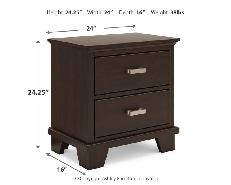 Covetown King Panel Bed with Mirrored Dresser and Nightstand