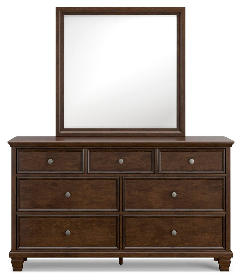 Danabrin Twin Panel Bed with Mirrored Dresser and Nightstand