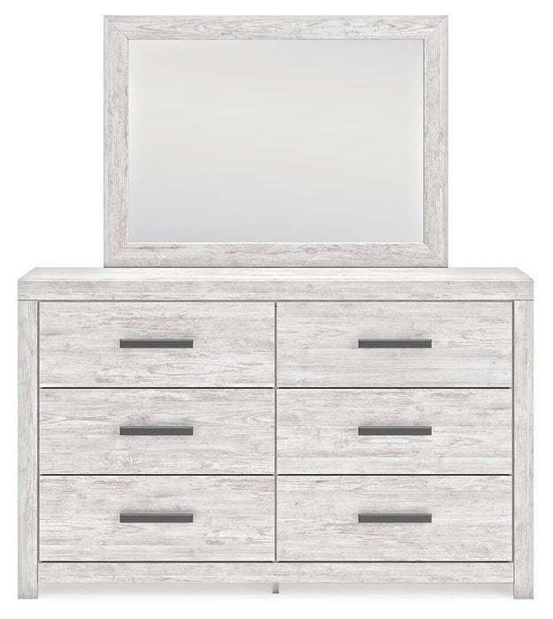 Cayboni Queen Panel Bed with Mirrored Dresser