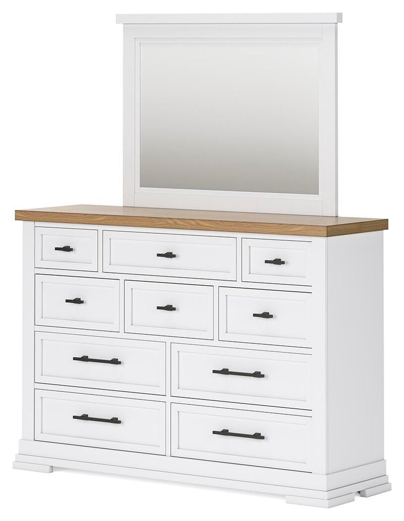 Ashbryn King Panel Storage Bed, Dresser and Mirror