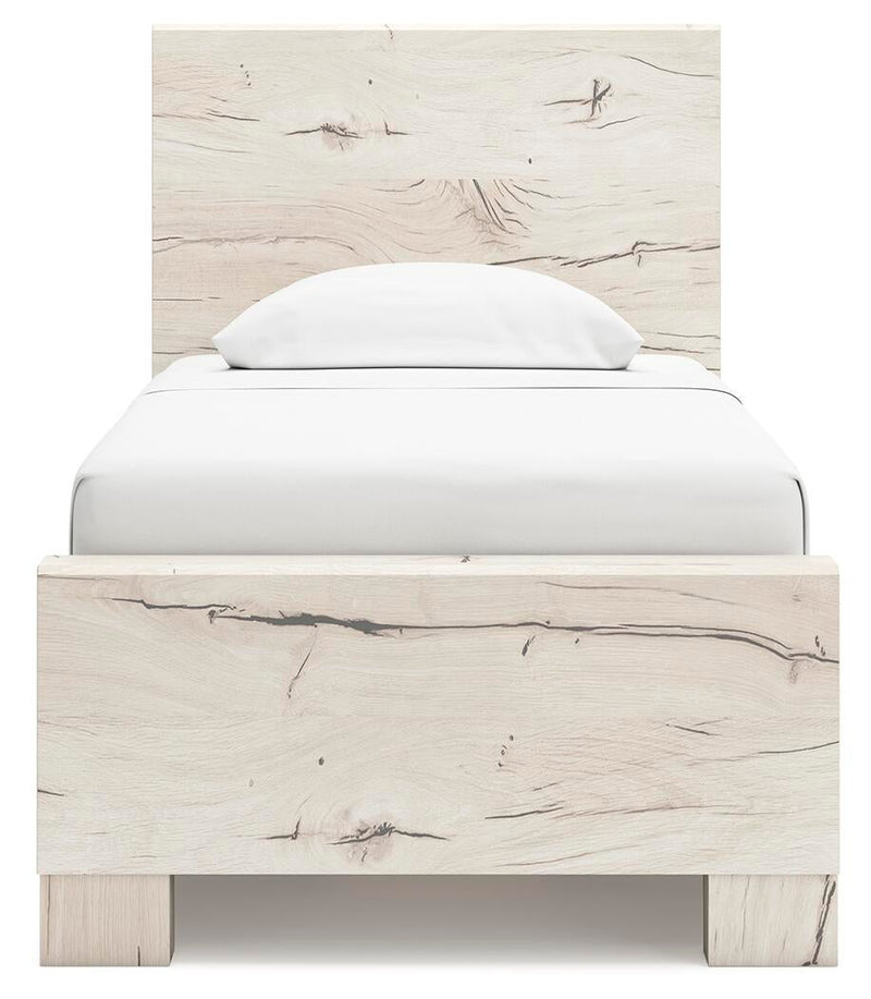 Lawroy Twin Panel Bed with Storage, Dresser and Mirror